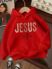 Be Perfect  Red Printed Hoodie Sweatshirt | Jesus John 3:16 Graphic Hoodie | Winter Wear for Boys & Girls