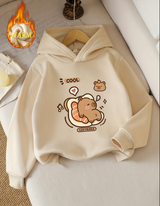 Capybara Cute Hoodie cream