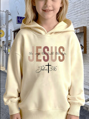 Be Perfect Girls Full Sleeve Graphic Print, Solid Hooded Sweatshirt
