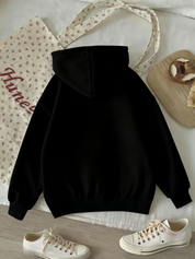 Girls Black Fleece Hoodie